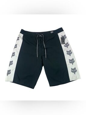 NWT Fox Racing Men’s Size 38 Boardshorts Black Gray Logo Surf Swim Shorts